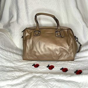 NWT Coach Taylor Leather Satchel - Champagne & Silver